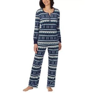 Nautica Silky Stretch Fleece PJ Bottoms (Blue Snowflake)